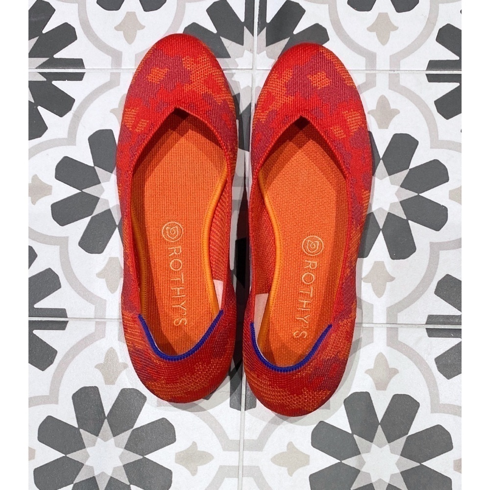 Rothy's Red Botanicamo Rounded Toe Ballet Flats - Picture 2 of 13